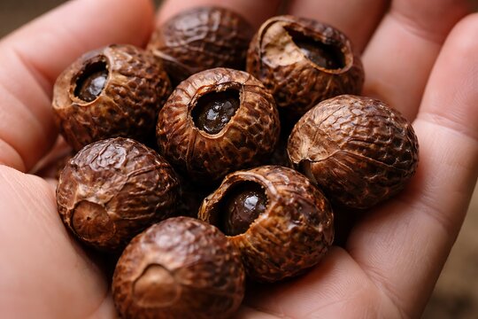 Natural Soap Nuts (Reetha) in Hand for Eco-Friendly Cleaning