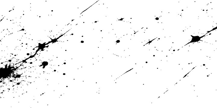 Black abstract ink splatter texture isolated grunge paint splash background