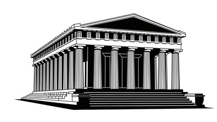 Ancient Greek Temple Architecture Design. © Tujuenam