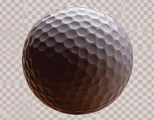 Adobe Illustrator Artwork of A close-up of a white golf ball resting on the ground, covered with water droplets that sparkle in the light. The blurred bokeh background and surrounding plants enhance 