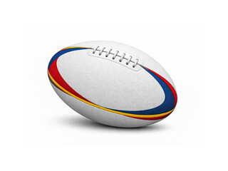 Colorful white rugby ball isolated on white background © Hseena