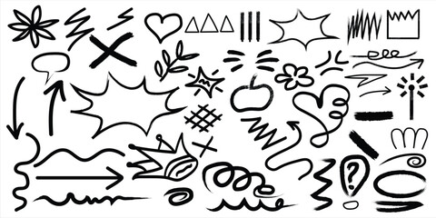 Obraz premium Collection of hand drawn doodle icons and symbols