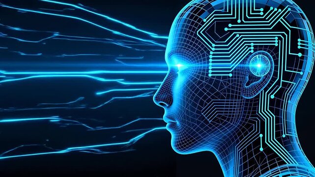 Human head with circuit design