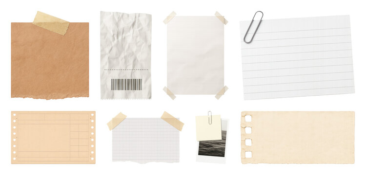 Assorted paper notes collection