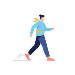 Fototapeta premium Confident Person Stepping Forward with Motion Lines, Progress and Determination Vector Illustration