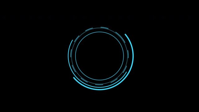 Blue circles target hud interface futuristic digital animation tech suitable for technology presentations, gaming, and ui/ux design