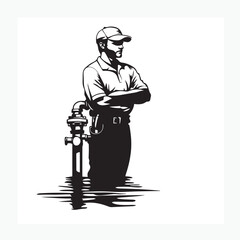 vector illustration of a plumber with a hat