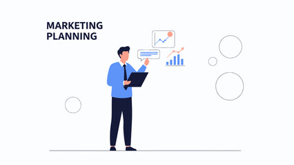 Marketing Planning Strategy Business Man Analyzing Data Charts