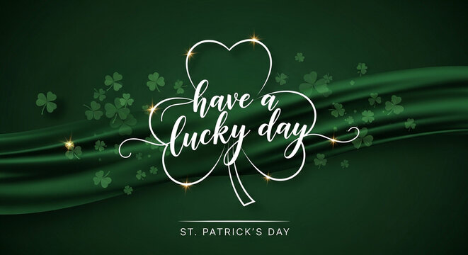 Happy St Patricks Day Have a Lucky Day Shamrock Wave JPG Transparent | Adobe Photoshop Tutorial JPG