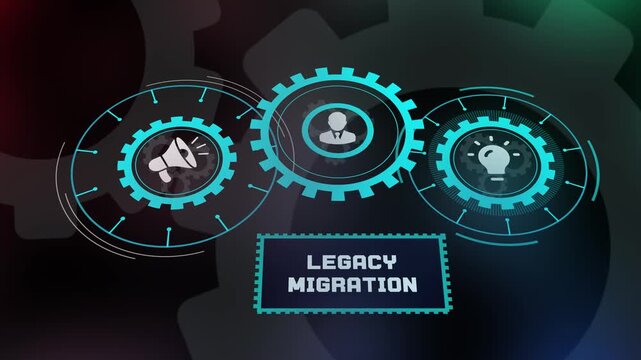 Legacy migration concept with digital transformation strategy and enterprise system modernization