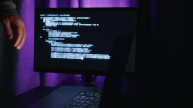 Cybersecurity specialist conducting vulnerability scan, Penetration tester analyzing system weaknesses and threats, Expert performing exploit commands on computer to identify and assess security 
