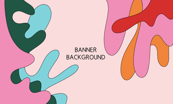 Rainbow Backdrop with Abstract Colorful Wavy Shapes. Banner Background Template with Copy Space