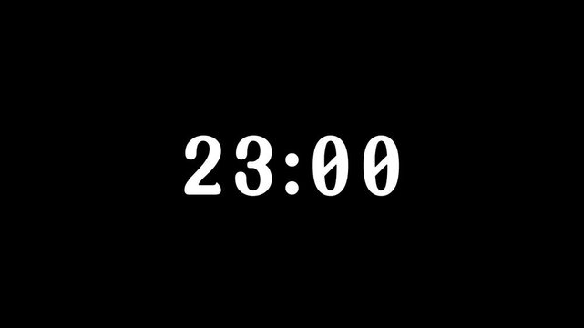 Crisp digital display showing 2300 on a black background, representing the late evening, the hour before midnight, a deadline, or a precise scheduled event, emphasizing the relentless passage of time