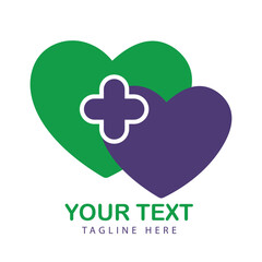 Obraz premium Medical Heart Health Care Clinic Wellness Logo Vector Art Illustration