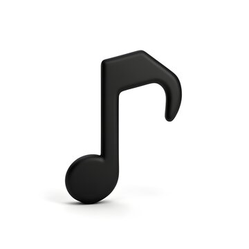 The sleek and modern design of a three-dimensional musical note icon symbolizing audio or music