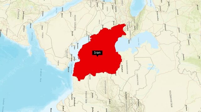 Iran Map Animation with Borders &ndash; 4K Political Map of Iran Country Outline