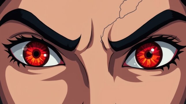 Close up of eyes expressing intense anger 
