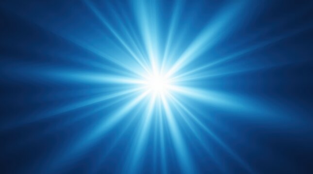 Radial light rays emanating from the center on a blue background 
