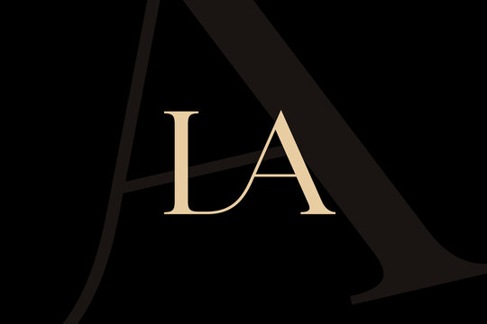 LA or AL letter logo icon design. Classic style luxury initials monogram.