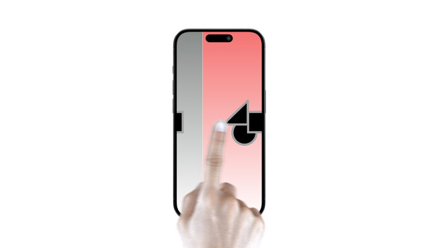 Mobile Vertical Swipe Right &ndash; Smartphone Screen Presentation with Hand Gestures, Swipe Scroll Tap Click Animation, Vertical App UI UX Showcase, Social Media Story Template
