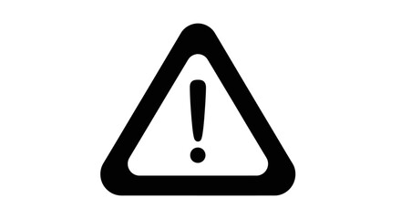 Black Warning Triangle with Exclamation Mark on White Background