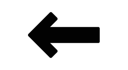 Obraz premium Black Left Arrow Icon on White Background