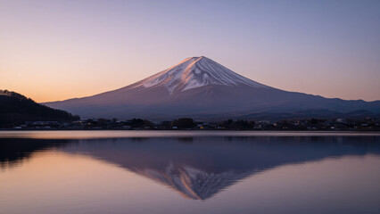 mount fuji at sunset