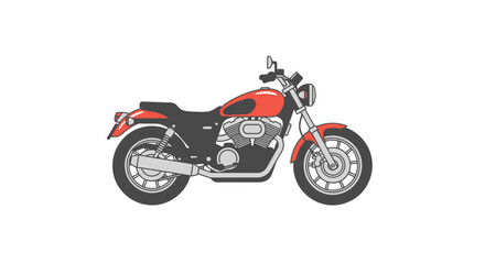 Obraz premium Red and black motorcycle illustration against white background for design