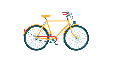 Obraz premium Yellow bicycle illustration on white background for transportation concepts