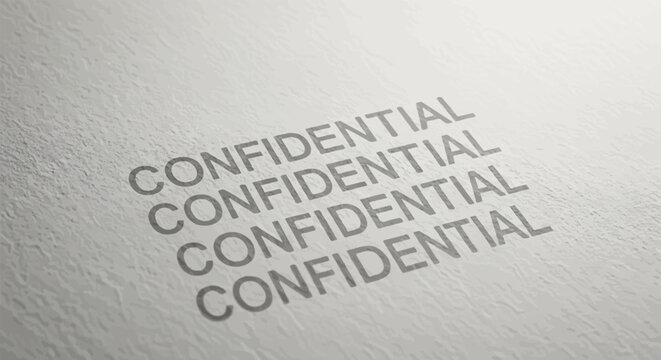 Text "CONFIDENTIAL" repeated on a textured, light-colored surface