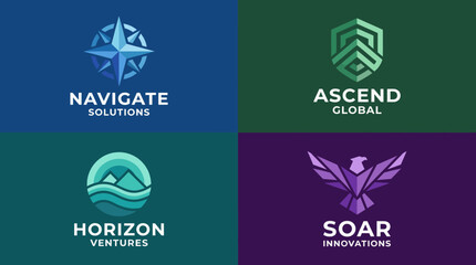 This collection features diverse modern logos designed for various businesses, showcasing professionalism, creativity, and unique style for branding and identity. © uki