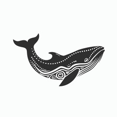 Fototapeta premium Stylized whale illustration on white background vector graphic design