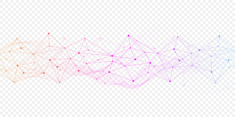 Abstract vector network connection background. Digital technology dots and lines connection concept for science, data, ai, futuristic background. Molecular plexus design. © pro500