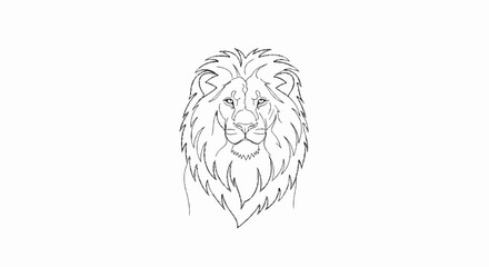 Obraz premium Stylized sketch of a lion's head with a full mane
