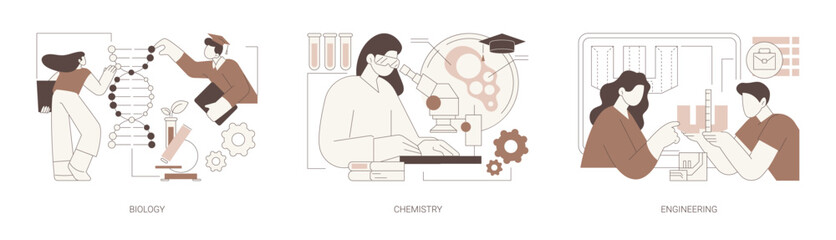 Associate in Science degree isolated cartoon vector illustrations se