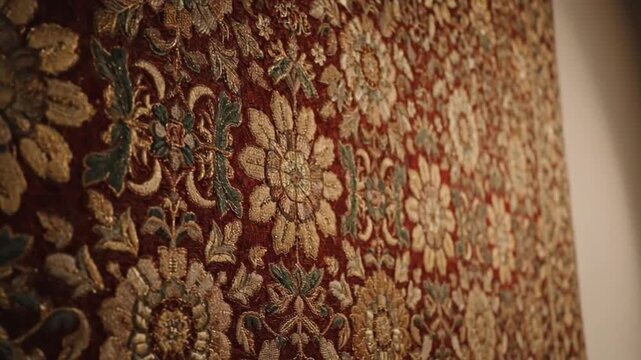 Vintage floral carpet texture with ornamental pattern