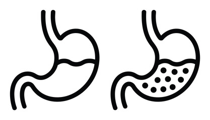 Obraz premium Stomach Health Comparison Vector Illustration
