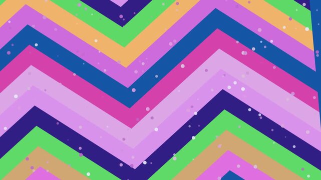 Colorful chevron pattern with dots.