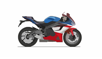 Obraz premium Modern sport motorcycle side view vector illustration with elegant racing bike design isolated on white background