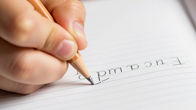Super Macro Detail of Graphite Pencil on Notebook Pape