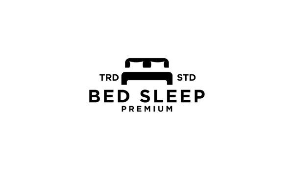 Minimalist Bed Icon Logo for Sleep and Comfort Branding