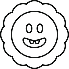 Obraz premium Cute sun drawing representing happiness and joy with a simple outline design