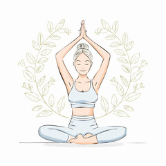 Obraz premium young woman doing yoga exercise