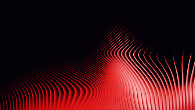 Red lines radiating from bottom right on black background abstract pattern