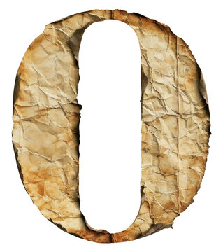 PNG Vintage Alphabet Number 0 number text old.