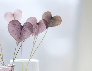 Fototapeta premium ハートの形の花、花瓶