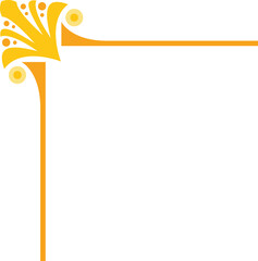 Obraz premium Golden art deco corner ornament illustrating decorative border design on white
