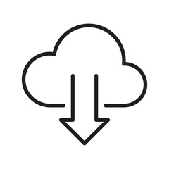 Cloud Services Outline Icon &ndash; Modern Cloud Computing and Digital Infrastructure Vector