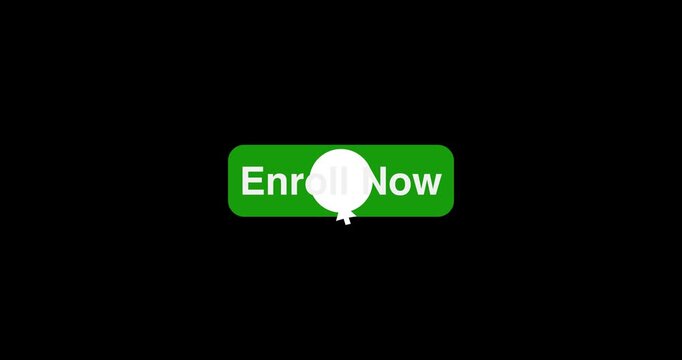 Button Click or press Enroll Now button on transparent background. Click on Enroll Now button with arrow cursor. button animation concept