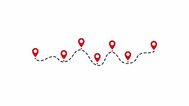 Multi Stop Route Animation With Multiple Map Pins Alpha Channel